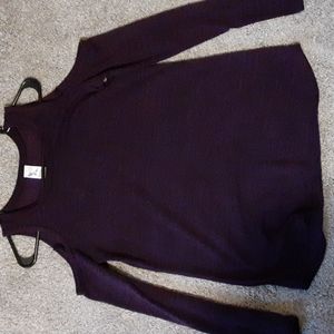 Women's purple long sleeve off the shoulder sweater